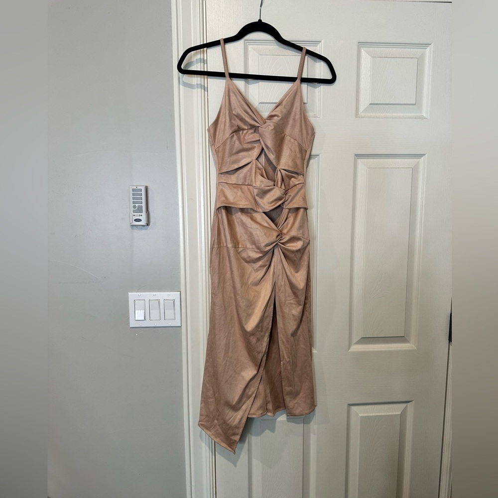 pink cut out dress